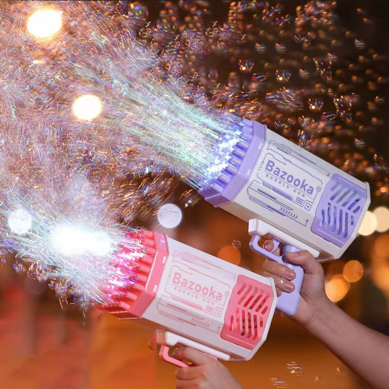 Bubble Gun Rocket  Automatic Blower With Light Toys For Kids