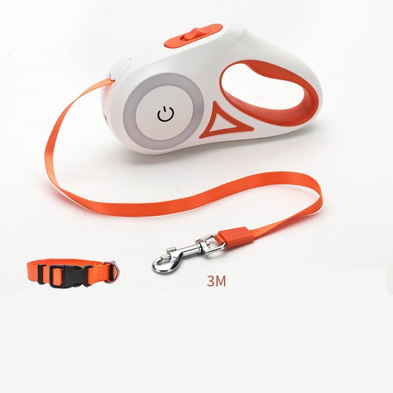 Retractable Dog Leash  And Dog Collar Spotlight