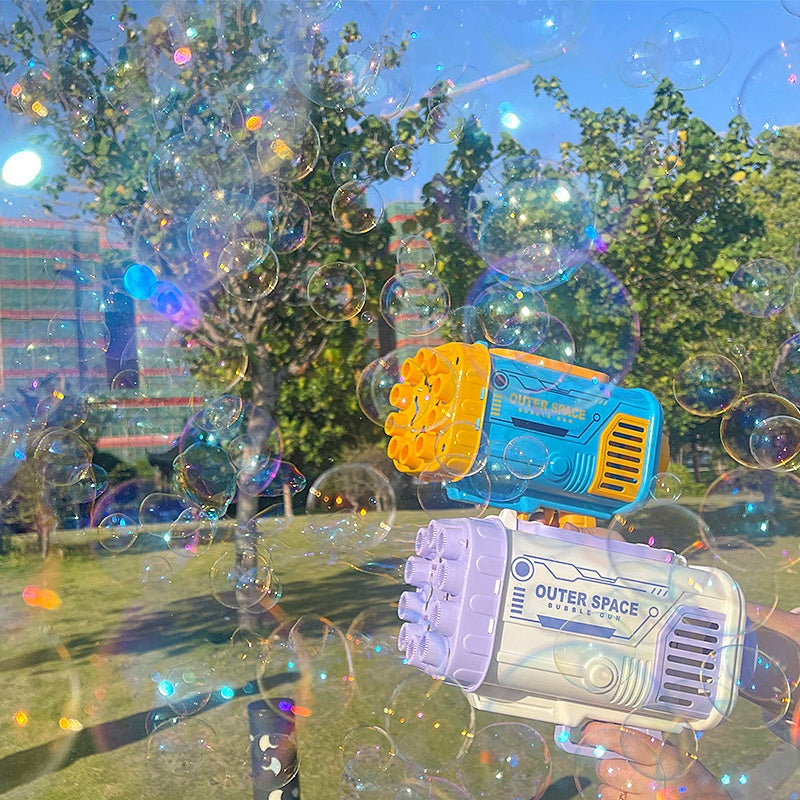 Bubble Gun Rocket  Automatic Blower With Light Toys For Kids