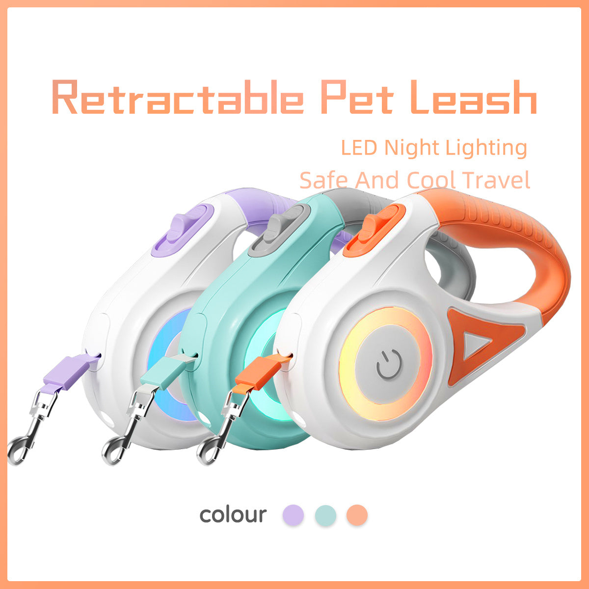 Retractable Dog Leash  And Dog Collar Spotlight