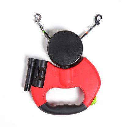 Utdragbart hundkoppel för två hundar