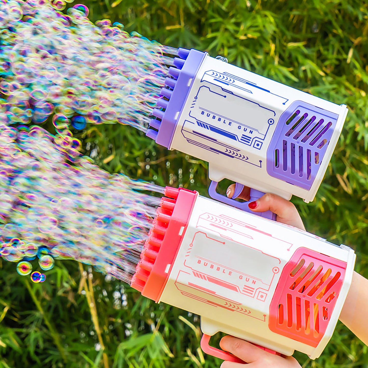 Bubble Gun Rocket  Automatic Blower With Light Toys For Kids
