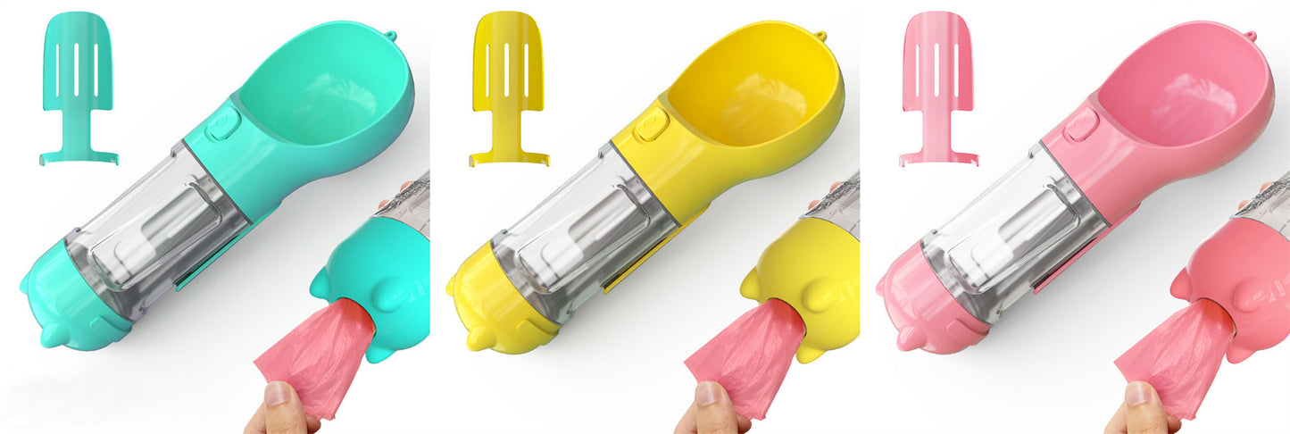 Portable Pet Outdoor Travel 3 In 1 Dog Water Bottle
