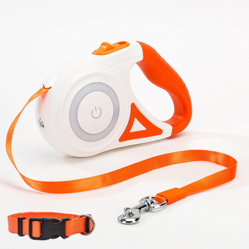 Retractable Dog Leash  And Dog Collar Spotlight